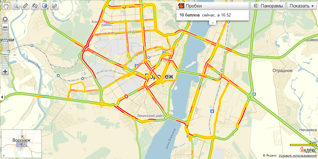 Карта пробок воронеж