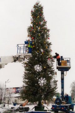 В Мичуринске заливают хоккейные коробки