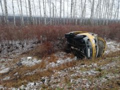 В Тамбовской области на трассе перевернулась маршрутка